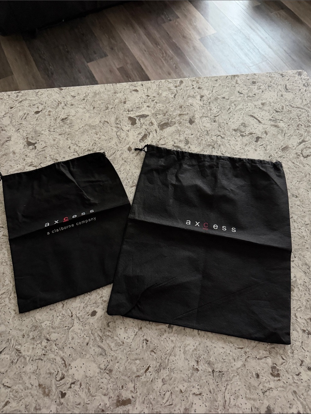 Axcess Black Drawstring Storage Bags - Pair